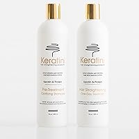 Gold Keratin Protein Hair Straightening One-Day Treatment Duo 16oz / 500ml plus FREE Gold Keratin Protein Activator Treatment 8oz / 237ml