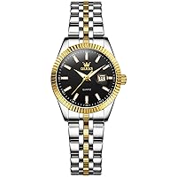 OLEVS Womens Gold Fashion Watch Date Calendar Luxury Dress Minimalist Wrist Watches Luminous Waterproof Stainless Steel Quartz Watch for Women