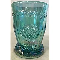 Tumbler - Dahlia Pattern - Teal Carnival - Mosser Glass