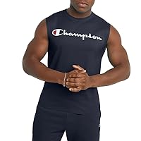Champion Men's Muscle T-shirt, Sleeveless, Muscle Tank, Classic Muscle Tee Top for Men