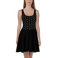 Fashion's Elegance Collection Black and Tan Skater Dress