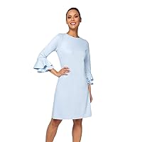 Womens Knee Length Tallulah A-Line Dress, Double Bell Sleeves Style NG1917