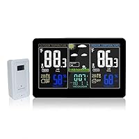 Large Screen Weather Forecast Indoor Outdoor Clock Electronic Temperature Humidity Alarm Digital