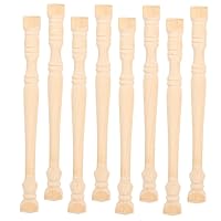 ERINGOGO 8pcs Roman Pillars Mini Wooden Pillar Wood Pillar for Mini House Architectural Sculpture Dollhouse Furniture Decoration Mini Greek Columns Micro Scene Roman Column Greece