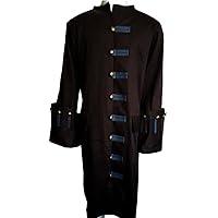 Men's Jack Sparrow Pirates of The Caribbean 5 Johnny Depp Trench Coat (L, Brown)