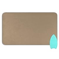 Khaki Ironing Mat Portable Ironing Pad Blanket for Table Top Heat Resistant Ironing Board Cover with Silicone Pad for Washer Dryer Countertop Iron Board Alternative Cover,47.2x27.6in