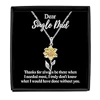 Thank You Single Dad Necklace Appreciation Gift Gratitude Present Idea Thanks For Always Be There Quote Jewelry Sterling Silver With Box