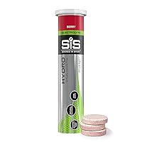 Science in Sport SIS Electrolyte Tablets, Carbonated Electrolyte Drink Tablets, On-The-Go Low Sugar Electrolytes, Hydrating Effervescent Tablets for Running, Cycling, Berry - 20 Tablets - 1 Pack
