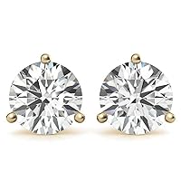 Handmade Moissanite Stud Earring, 3 TCW Round Cut Solitaire Earring, Martini Set Stud Diamond Earring for Her, Engagement/Bridal Gifts, Push/Screw Back