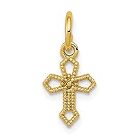 14k Gold Passion Religious Faith Cross Charm Pendant Necklace Measures 16x7mm Wide Jewelry for Women