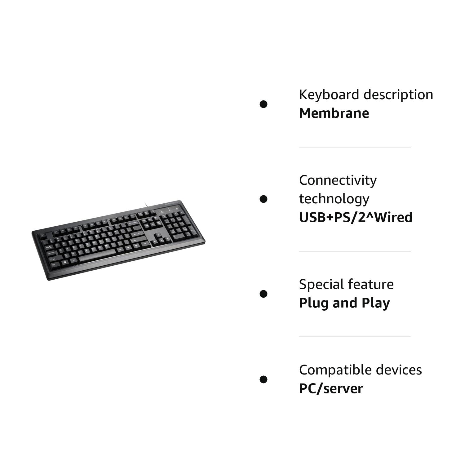 Kensington- wired keyboard for PC, Laptop, Desktop, Computer, notebook. USB Keyboard compatible with Dell, Acer, HP, Samsung and more, with UK layout - Black (1500109)