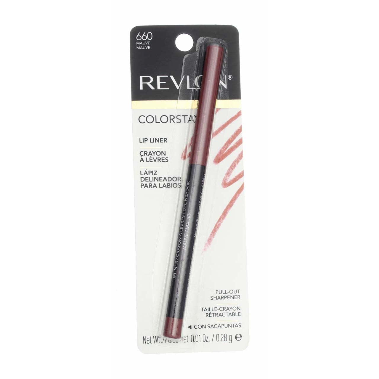 Revlon ColorStay Lip Liner with SoftFlex, Mauve [660] 1 ea (Pack of 4)
