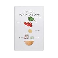 Kitchen Poster Food Poster How to Make Perfect Tomato Soup Poster Wall Decoration Poster Canvas Wall Art Prints for Wall Decor Room Decor Bedroom Decor Gifts Posters 08x12inch(20x30cm) Unframe-style