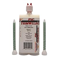 PVC TrimWelder Slow Cure 220 ML Cartridge and 2 Included Qwik Mixers, Will not Foam, Run or Drip, Ready in 90 to 120 Minutes, Medium Viscosity and Solvent-Free