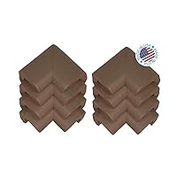 KidKusion Corner Cushion | Made in USA | Brown | 8 Pack | Furniture and Corner Protector