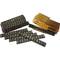 SUQ I OME Counter Stand Label Tag Pricemarker Labels Price Stickers Metal Arabic Price Tag Adjustable Price Display Stand for Retail Shop 12 Sets (Gold)