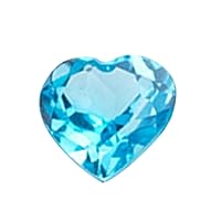 0.75-1.00 Cts of 6 mm Heart AAA Loose Swiss Blue Topaz (1 pcs) Gemstone