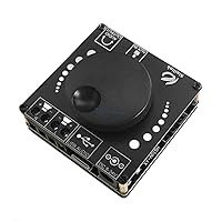Bluetooth 5.0 Digital Amplifier Board 20W+20W Stereo Audio AMP 12V 24V with 3.5mm AUX Jack USB Disk APP Control AP15H Theater