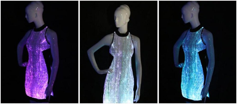 LED RGB Glow in The Dark Birthday Elegant Evening Party Dress,Mobile APP Control
