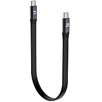 Short USB C to USB C Cable (0.72ft), 3.1 Gen 2 10Gbps 100W 4K Video Data Transfer Charging Cable for Samsung Galaxy S8, S9, S10,T5 LaCie SSD, MacBook Pro, iPad Pro, and More