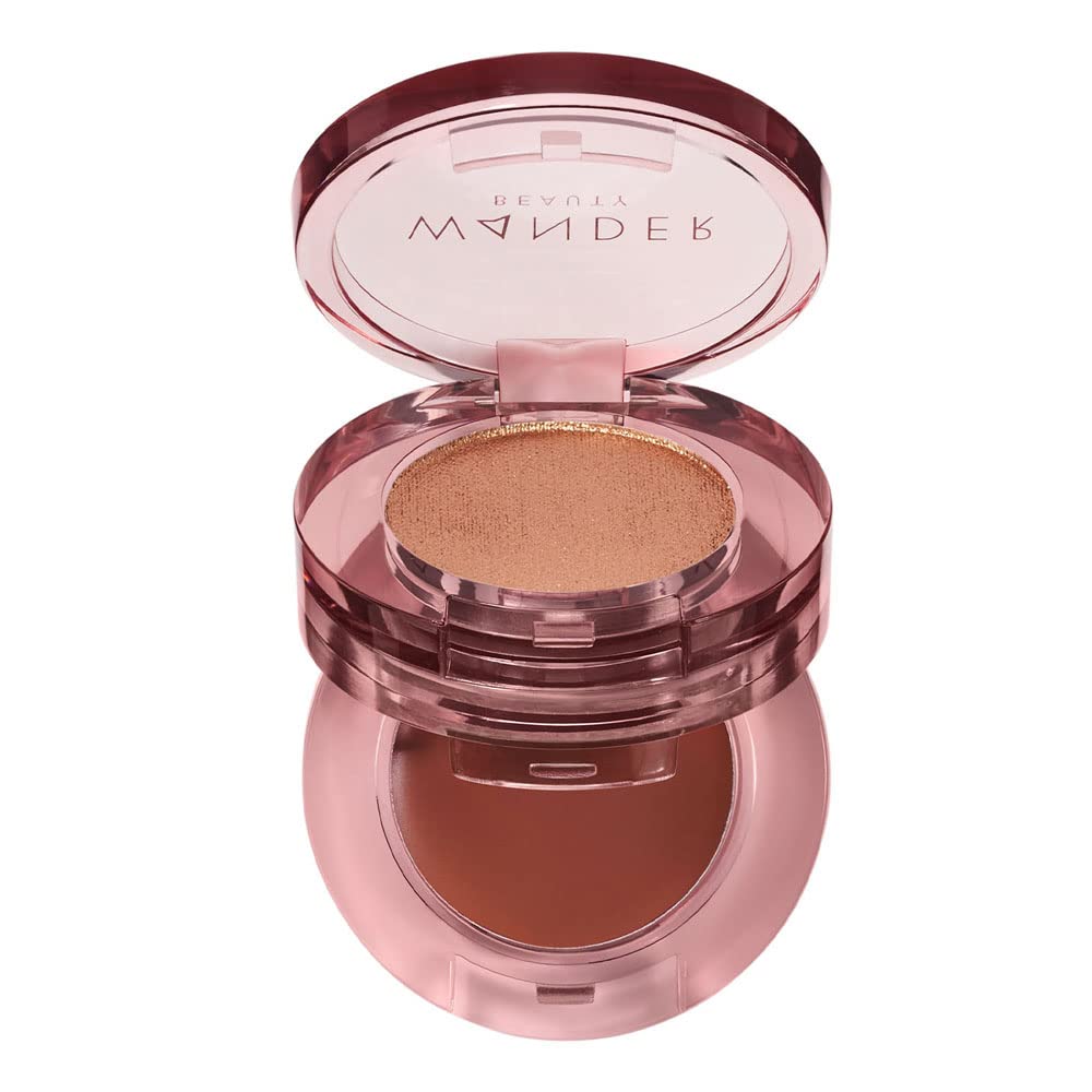 Wander Beauty Double Date Eye Shadow Duo - First Kiss/ILYSM (Golden Champagne + Burnt Terracotta) - Cream High Pigment Eye Shadow Palette - Satin Shimmer Eyeshadow - Womens Eye Makeup With Vitamin E