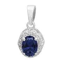 Multi Choice Oval Shape Gemstone 925 Sterling Silver Solitaire Vintage Pendant Jewelry Gift for HER