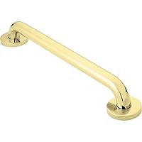 Moen Bathroom Polished Brass Safety 24-Inch Shower Grab Bar with Concealed Screws for Handicapped or Elderly Support, R8724PB