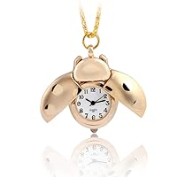 Pocket Watch Quartz Watch Lady Girls Ladybug Key Chain Quartz Necklace Pocket Watch Vintage Pocket Watch