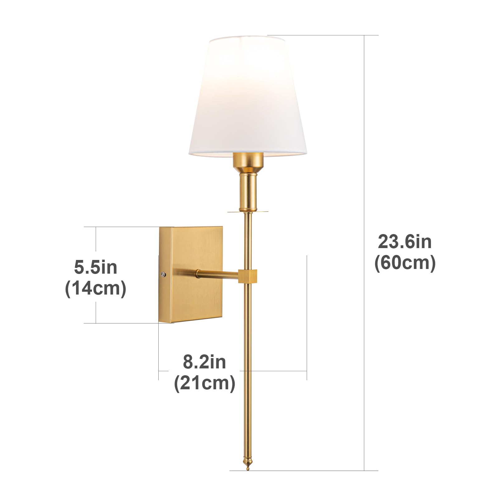 Wall Light Battery Operated Sconce Set Of 2，not Hardwired Fixture,Battery Powered Wall Sconce With Remote Dimmable Light Bulb,Easy To Install Not Wires,for Bedroom, Lounge, Farmhouse ( Color : Gold )