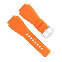 Ewatchparts 24MM RUBBER BAND STRAP COMPATIBLE WITH BELL ROSS BR-01-BR-03 B & R WATCH ORANGE BRUSH BUCKLE