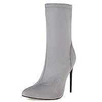Women's Slip-on Ankle Boots with Super Stiletto and Solid Color