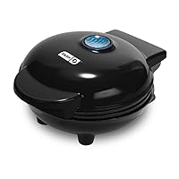 DMW001BK Mini Maker for Individual Waffles, Hash Browns, Keto Chaffles with Easy to Clean, Non-Stick Surfaces, 4 Inch, Black