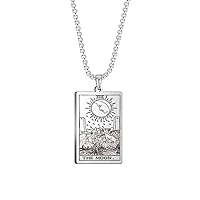 Tarot Cards Necklace Stainless Steel Jewelry Celtic Astrology Divination Magic Amulet Necklace Major Arcana Pendant Necklaces