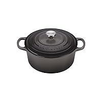 Le Creuset 9 Qt. Signature Round Dutch Oven w/Additional Engraved Personalized Stainless Steel Knob - Oyster