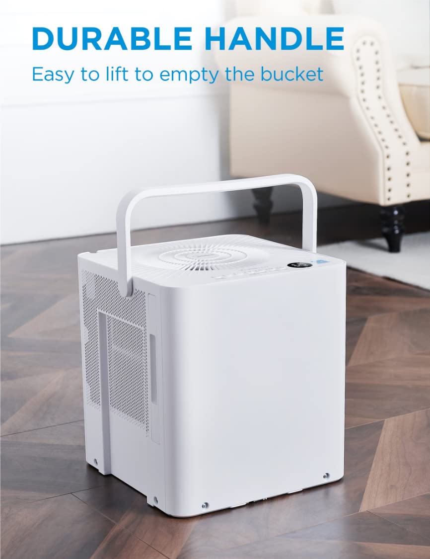 Midea Cube 50 Pint Dehumidifier for Basement and Rooms at Home for up to 4,500 Sq. Ft., Built-in Pump, Drain Hose Included, Smart Control, Works with Alexa (White), ENERGY STAR Most Efficient 2022