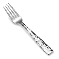 KEAWELL Premium 4-Piece Louis Hammered Fork Set, 18/10 Stainless Steel, Set of 4, Fine Fork Set with Squared Edge, Dishwasher Safe (7.6