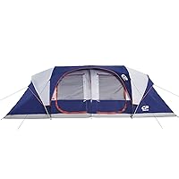 CAMPROS CP Tent 9/12 Person Camping Tents, 2/3 Room Weather Resistant Family Cabin Tent, 6 Large Mesh Windows, Double Layer, Divided Curtain for Separated Room, Portable with Carry Bag