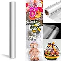 Flower Wrapping Paper - 250x44cm Clear Cellophane Wrap Roll Transparent Wrapping Paper for Gift Flower Bouquet Baskets Wrapping Arts Crafts Supplies - Bouquet Wrapping Paper