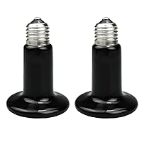 Reptile Heat Lamp Bulb 2pcs 200W Ceramic Infrared Heat Emitter Brooder with no Light for Chicken coop, Hedgehog, Iguana Lizard Bearded Dragon Turtle Snake