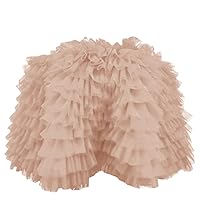 WDPL Women's Off Shoulder Puffy Ruffles Tulle Blouses Shirts Short Top