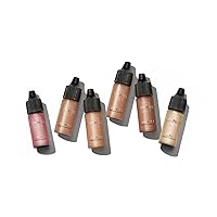 Luminess Air Basic Makeup Starter Kit, 4 Bottles, Silk 4-in-1 Airbrush Foundation, Deep, 0.25 Oz, 6 Count