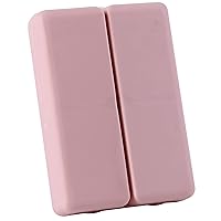 Daily Pill Organizer, 7 Compartments Portable Travel Pill Case, Pill Box for Purse Pocket to Hold Vitamins, Supplements and Medication - Folding Design (Pink)