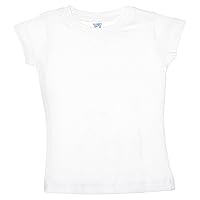 Rabbit Skins Toddler's 4.5 Oz. Girls' Fine Jersey Longer Length T-Shirt, 3T, White