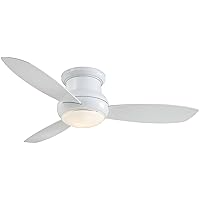 MINKA-AIRE F474L-WH Concept II 52 Inch 3 Blade Outdoor Ceiling Fan Close to Ceiling with Integrated 14W LED Light in White Finish