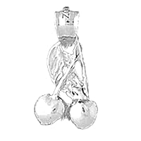 14K White Gold Cherries Pendant