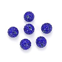 50pcs Adabele AA+ Grade Suncatcher Crystal Rhinestone Pave Loose Beads 8mm Sapphire Blue Polymer Clay Disco Spacer Ball Compatible with Shamballa All Other Jewelry Making DB8-W13