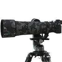 ROLANPRO Waterproof Lens Camouflage Coat for Nikon Z 180-600mm F/5.6-6.3 VR Rain Cover Lens Protective Sleeve Guns Case Clothing-#18 Dark Black Waterproof