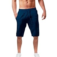 Men's Casual Shorts Elastic Waist Beach Short Sports Pants Drawstring Workout Gym Yoga Shorts with Pockets for Men