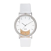 KLON INVISIBLE RELATION Men's Wristwatch, Popular Brand, Leather, Stylish, Unisex, Gray, Skeleton Watch, 1.6 inches (40 mm), white, Classic