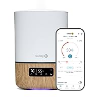 Safety 1st Connected Smart Humidifier — 1 Gallon (3.8L) Tank Size, Cool Mist Humidifier with Hygrometer and Nightlight, and Whisper Quiet for Baby Bedroom, Nursery, iOS and Android Compatible